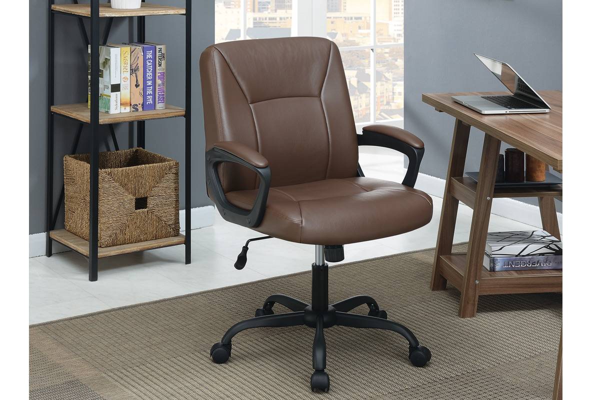 Brown PU Leather Office Chair