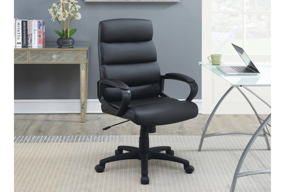Black Faux Leather Office Chair