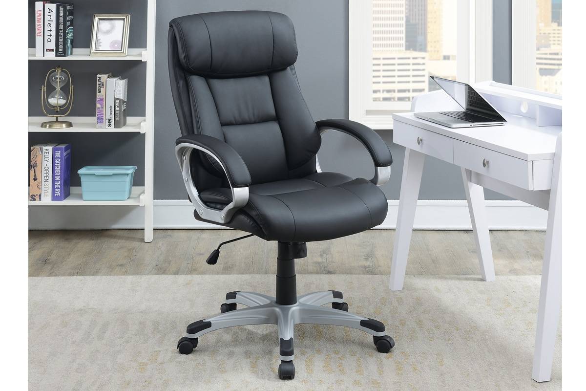 Black Faux Leather Office Chair