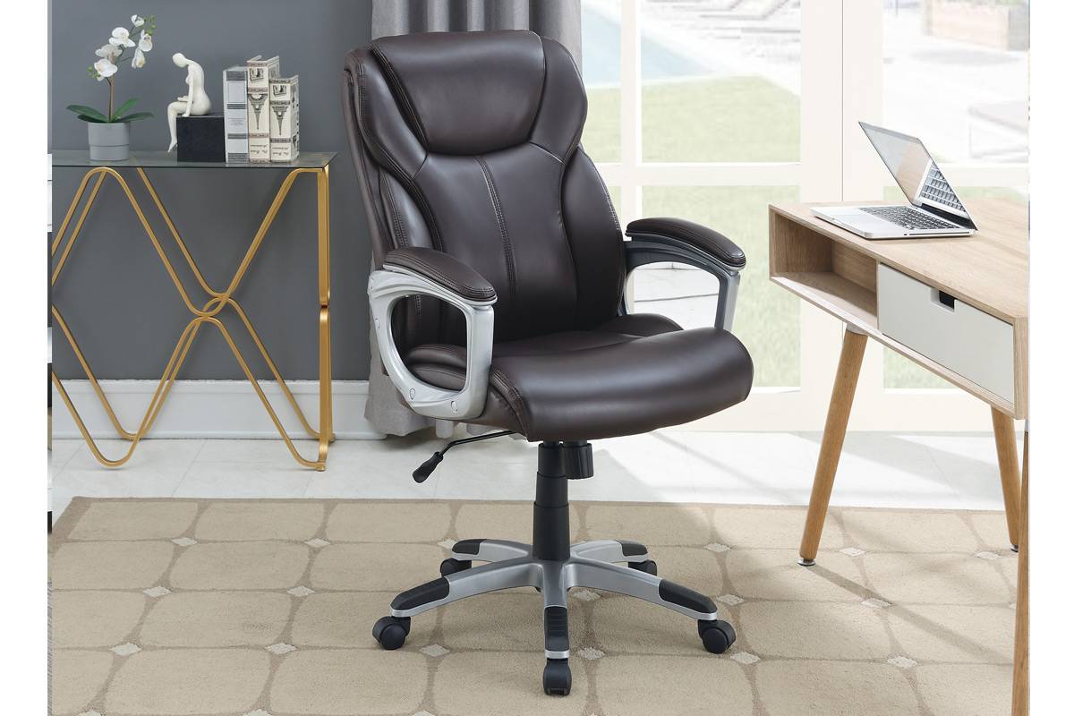 Brown PU Leather Office Chair