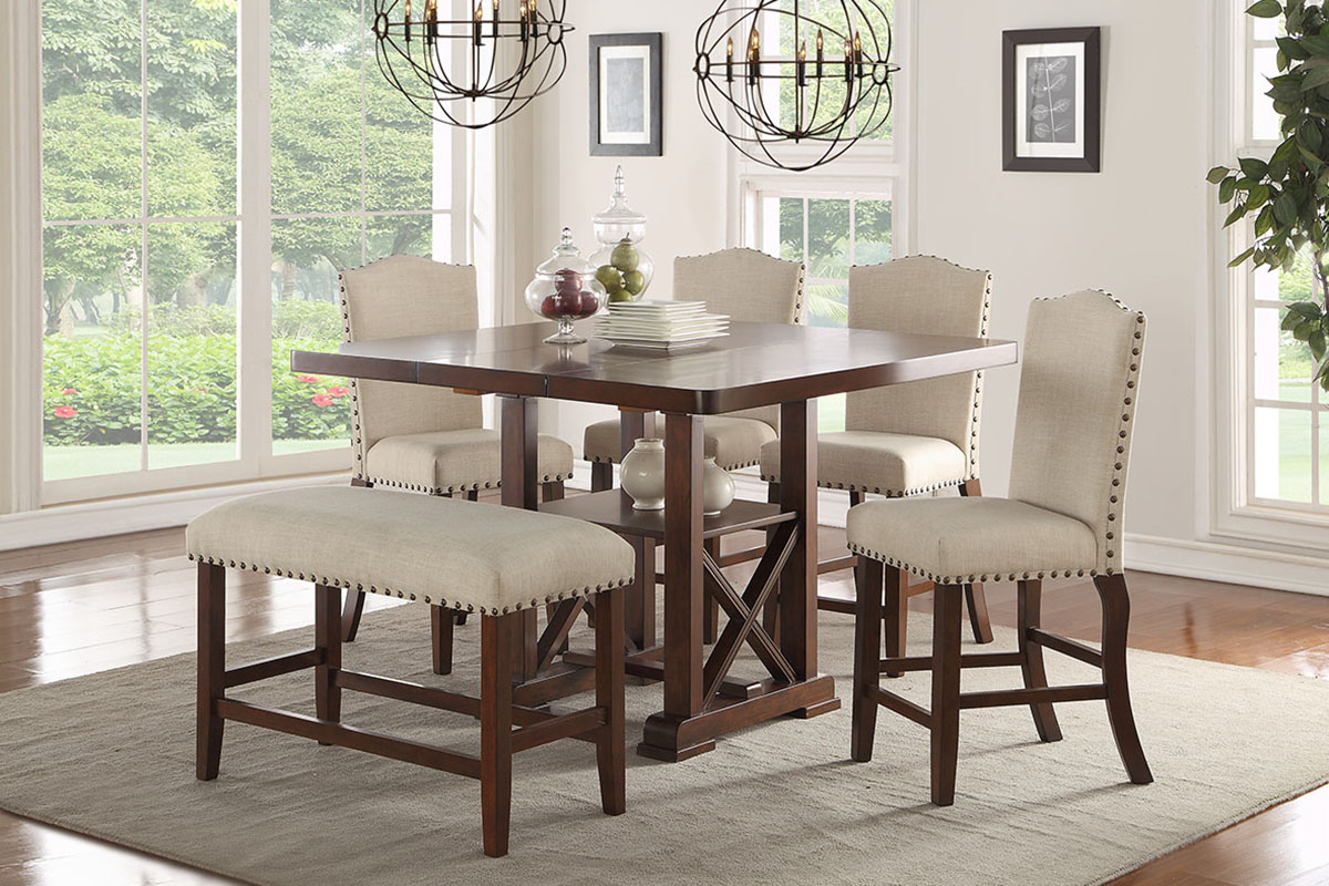 6-Pcs Counter Height Table Set