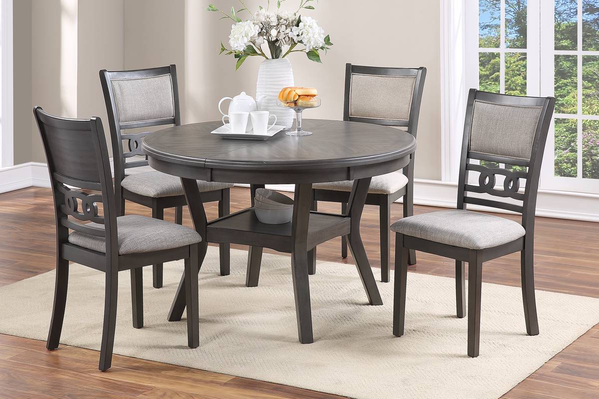 5-Pcs Dining Table Set Grey