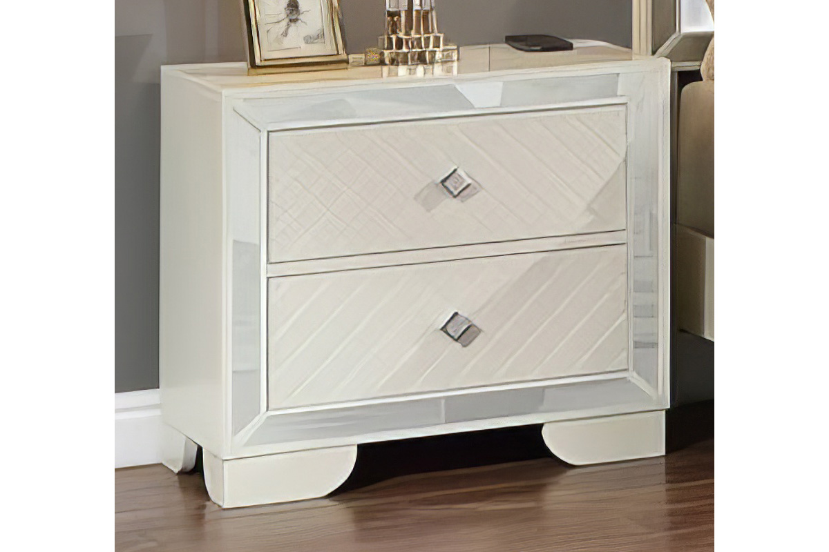 Nightstand Cream Built-In Wireless Charging