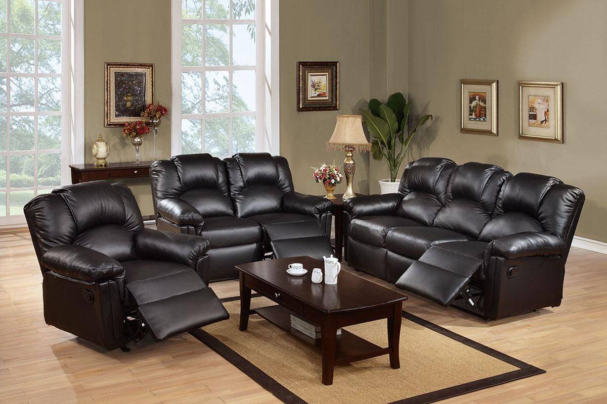 Motion Sofa & Loveseat Set Black
