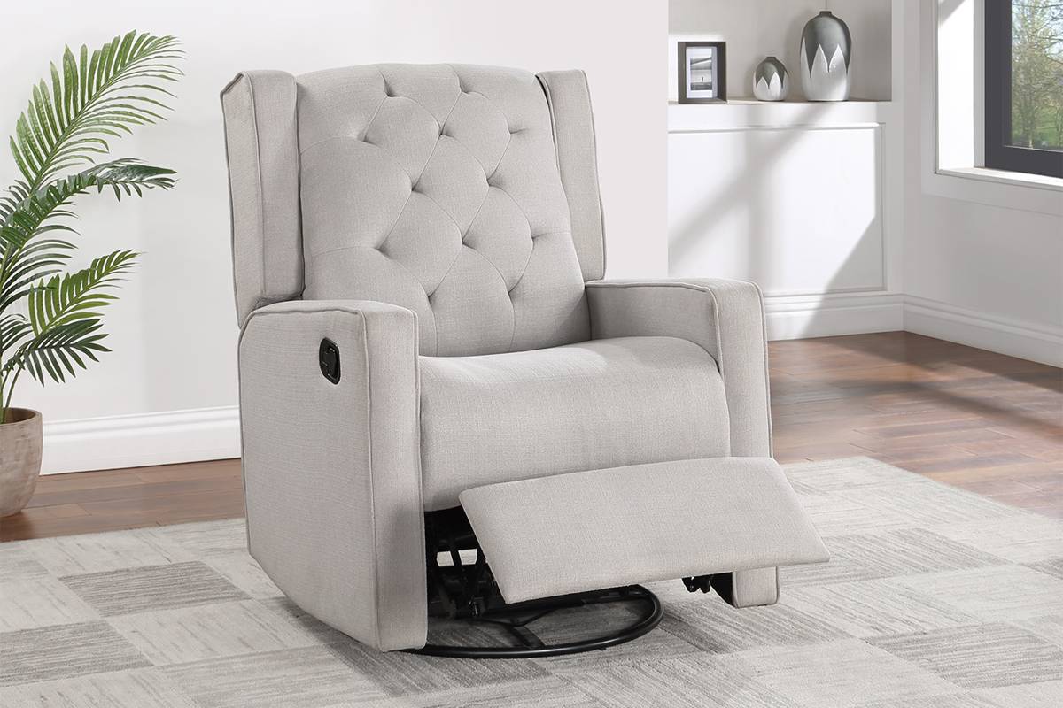 Swivel Glider Recliner Light Grey