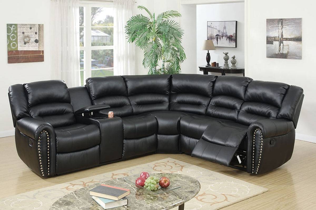 3-Pcs Motion Reclining Sectional Set Black