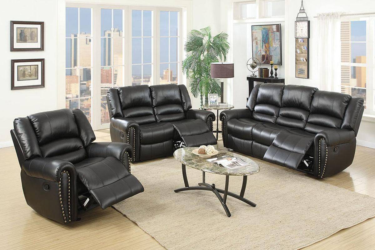 Motion Sofa & Loveseat Set Black