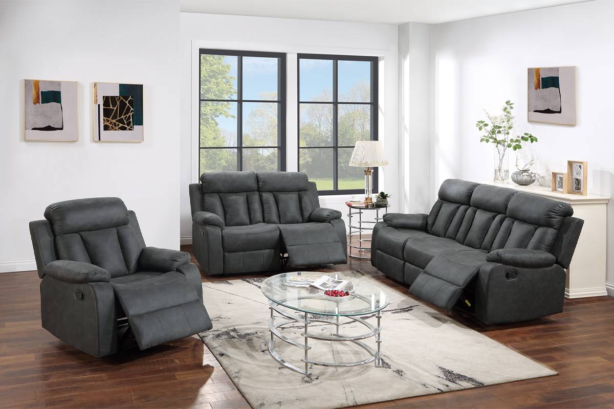 Motion Sofa & Loveseat Set Charcoal