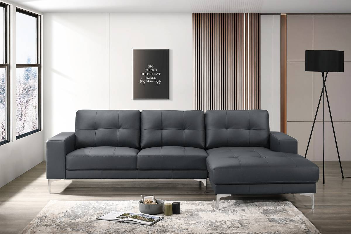 2 Pcs Sectional Set Black