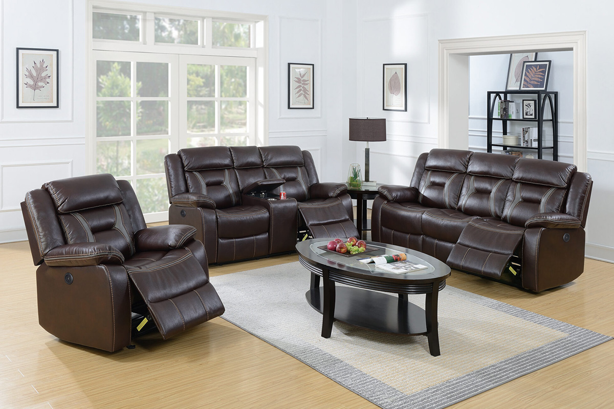 Power Motion Sofa & Loveseat Dark Brown