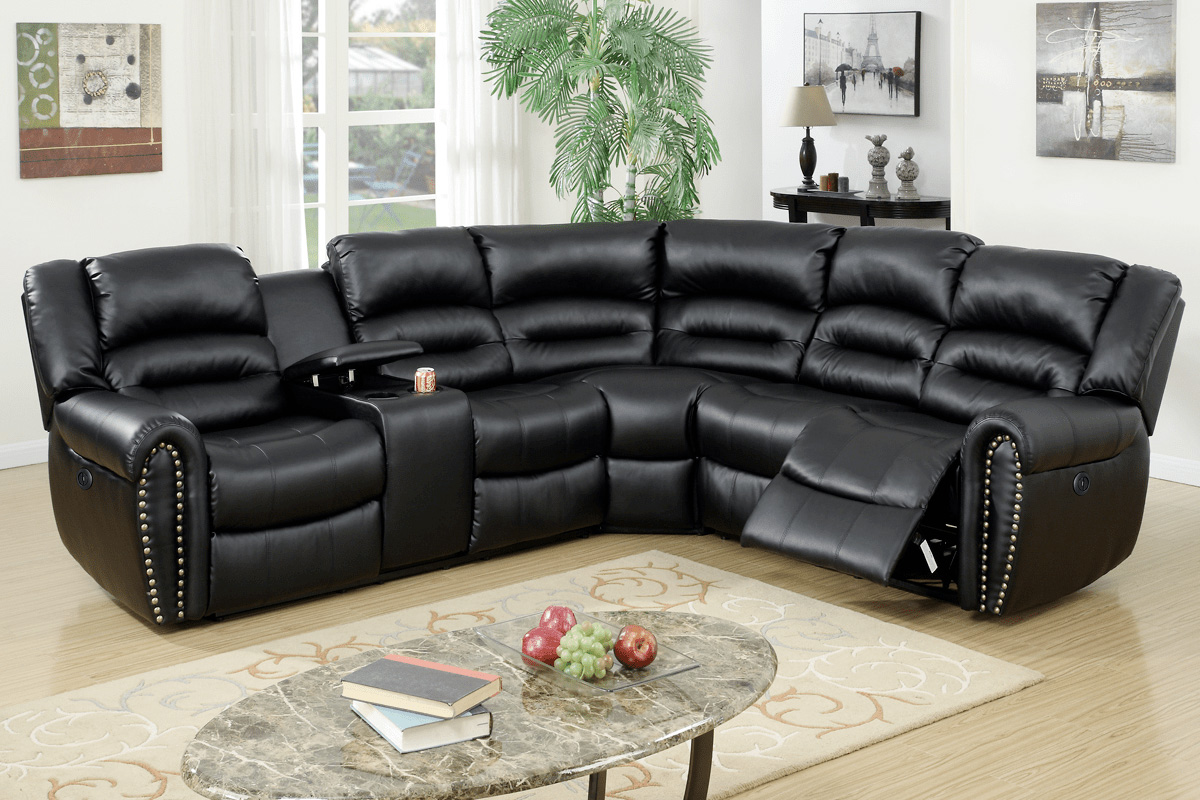 3-Pcs Power Motion Sectional Set Black