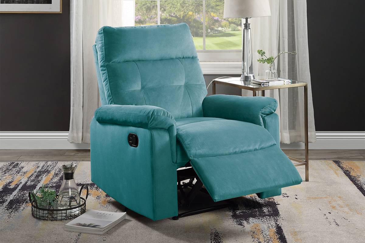 Single Recliner Teal Blue