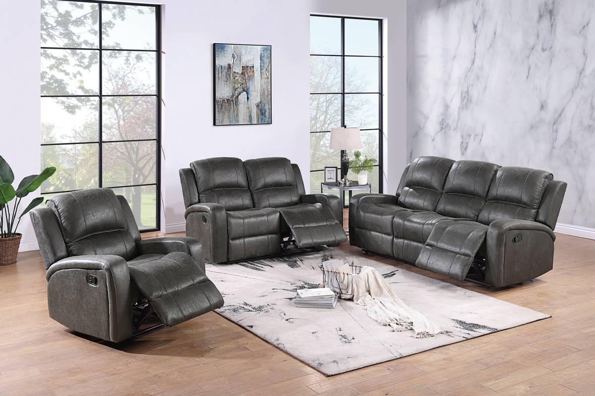 Motion Sofa & Loveseat Set Smoke