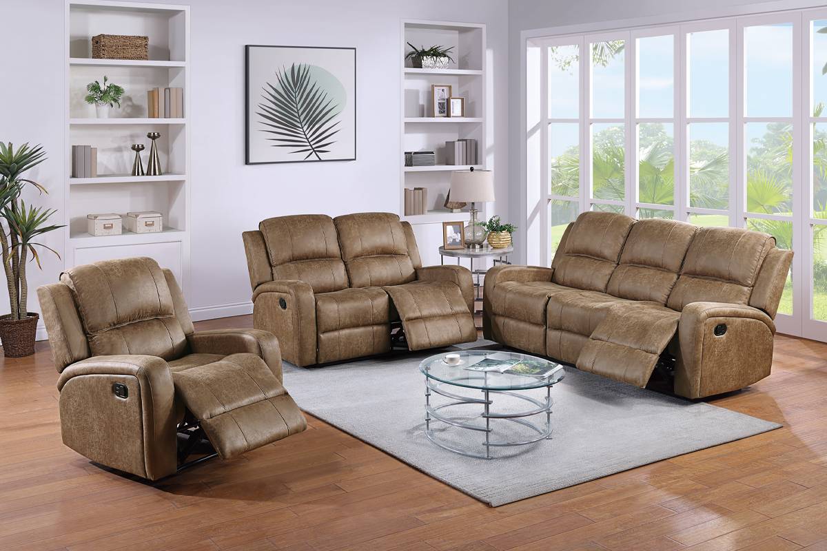 Motion Sofa & Loveseat Set Chestnut