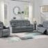 Motion Sofa & Loveseat Set Dark Grey