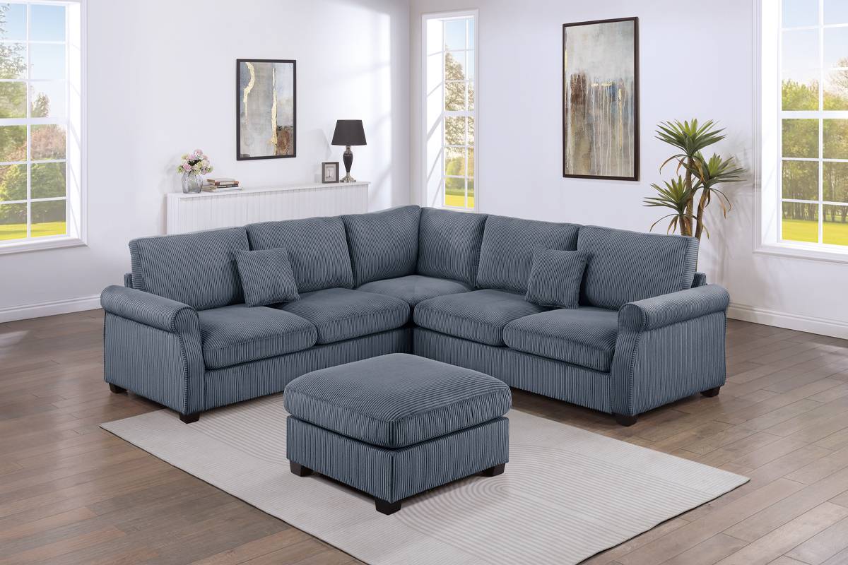 4 Pcs Set Sectional Dark Grey