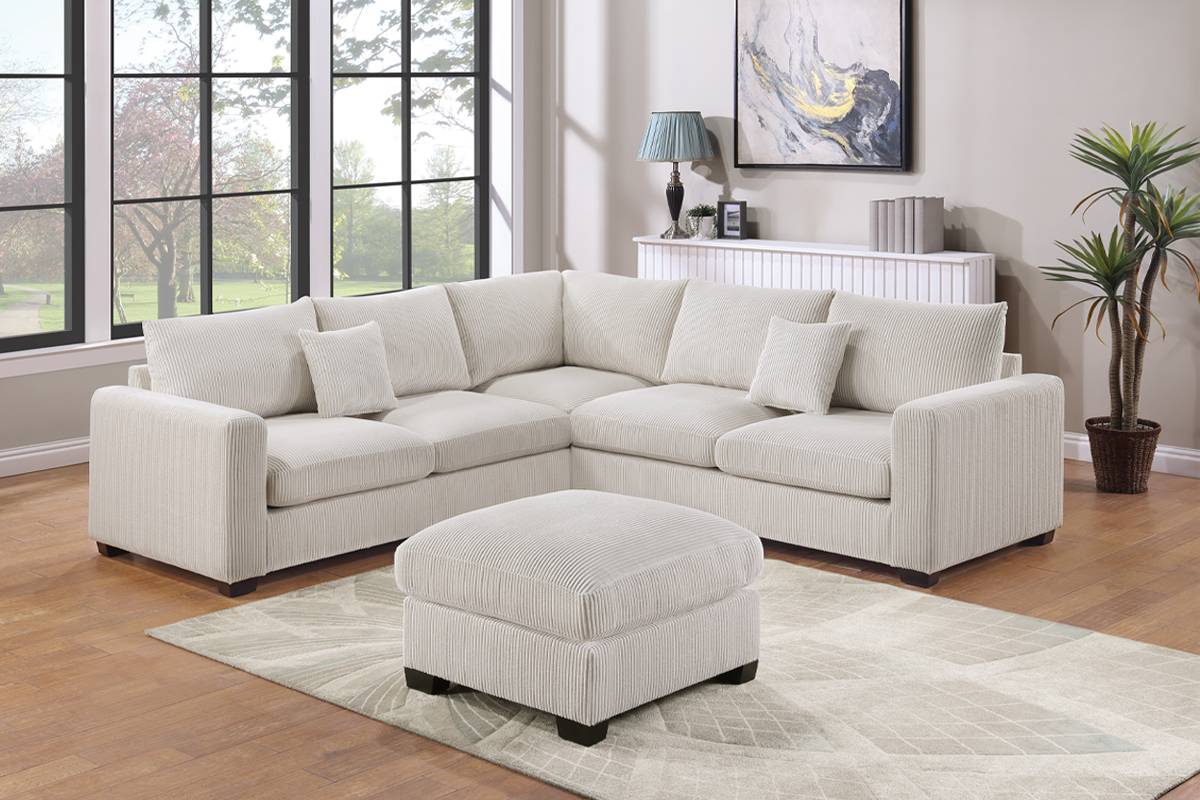 4 Pcs Set Sectional Ivory