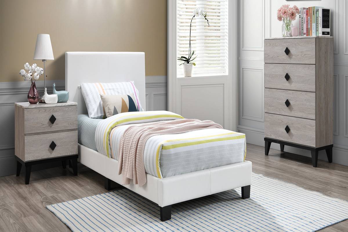Twin Size Bed White