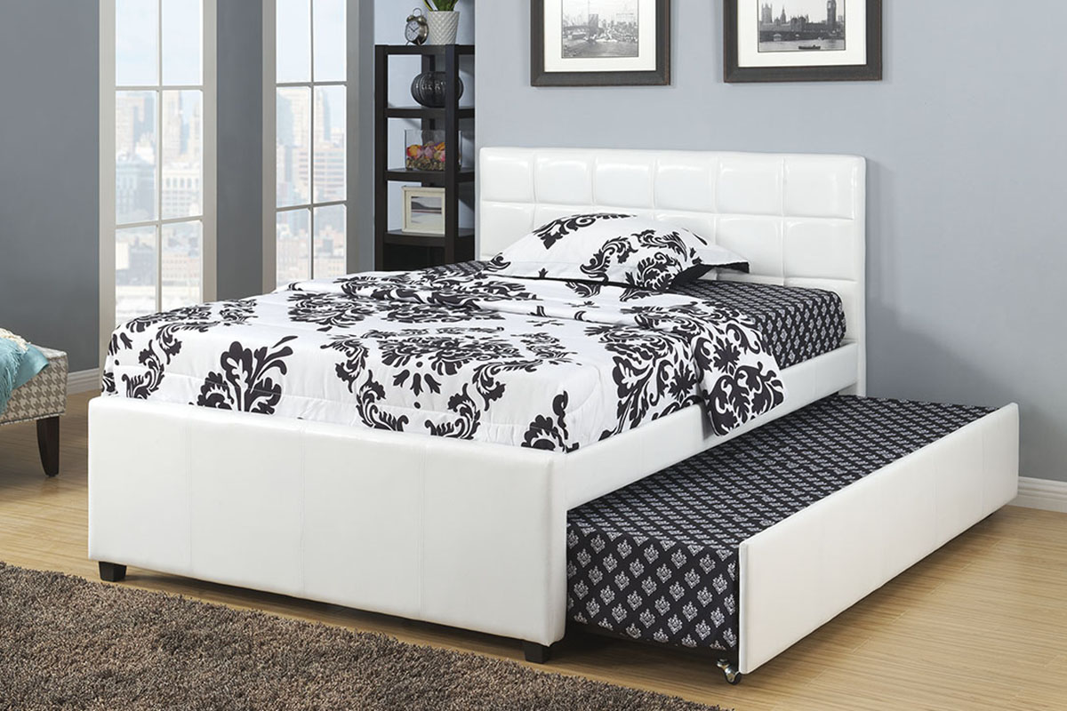 Twin Size Bed w/Trundle White