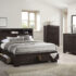 Queen Size Bed Brown w/ 4 Under Bed Drawers