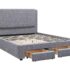 Queen Size Bed w/ 2 Drawers Light Grey