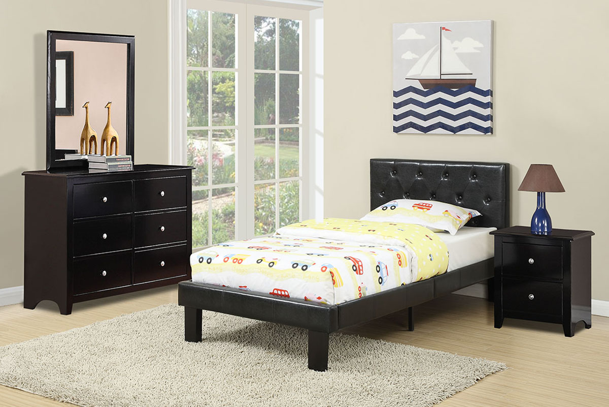Twin Size Bed Black