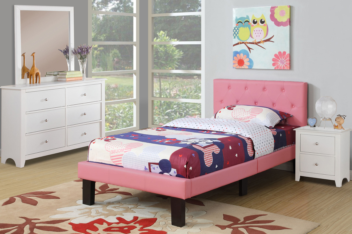 Twin Size Bed Pink