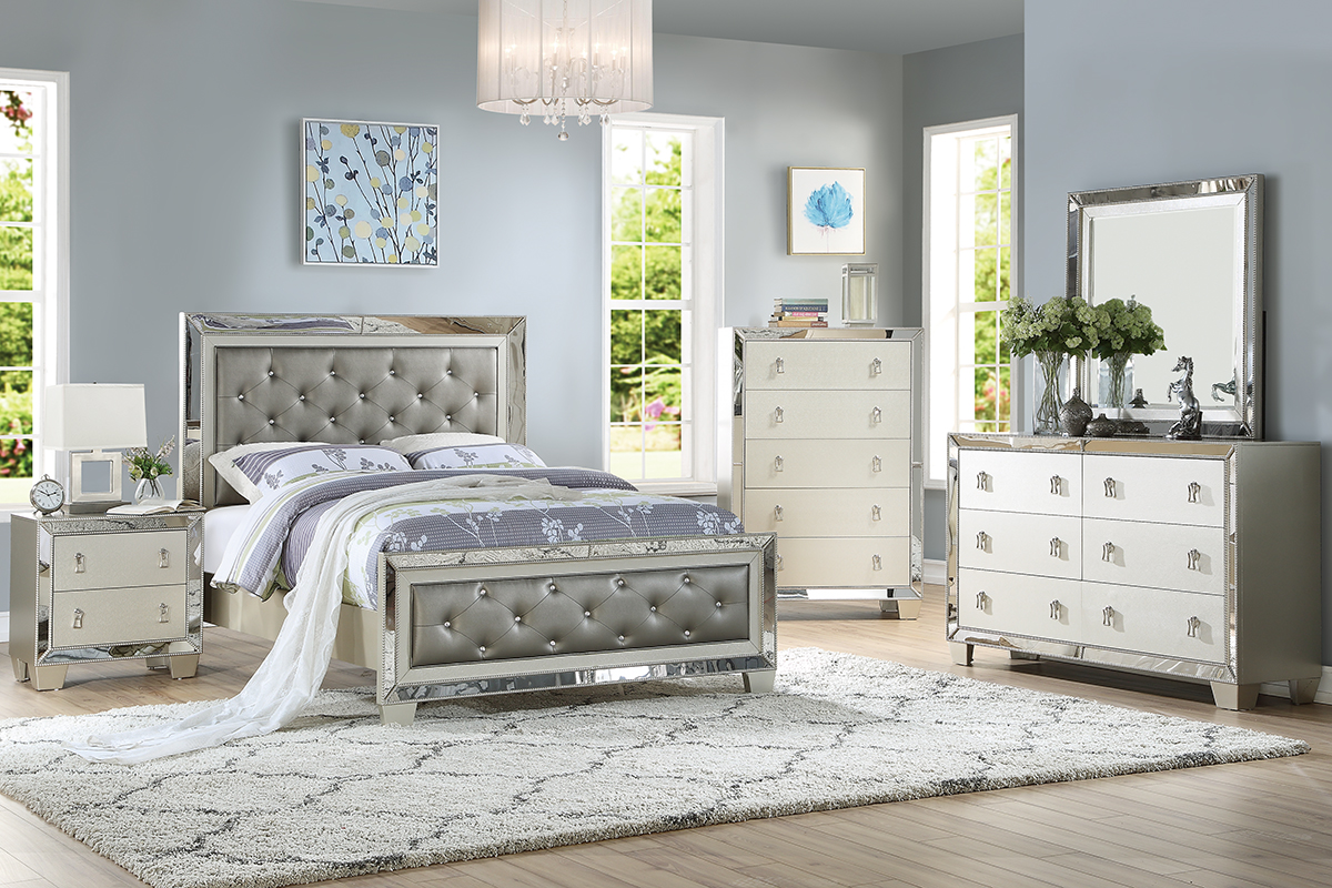 Queen Size Bed Silver