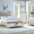 Queen Size Bed Silver w/ 2 Drawer Bench