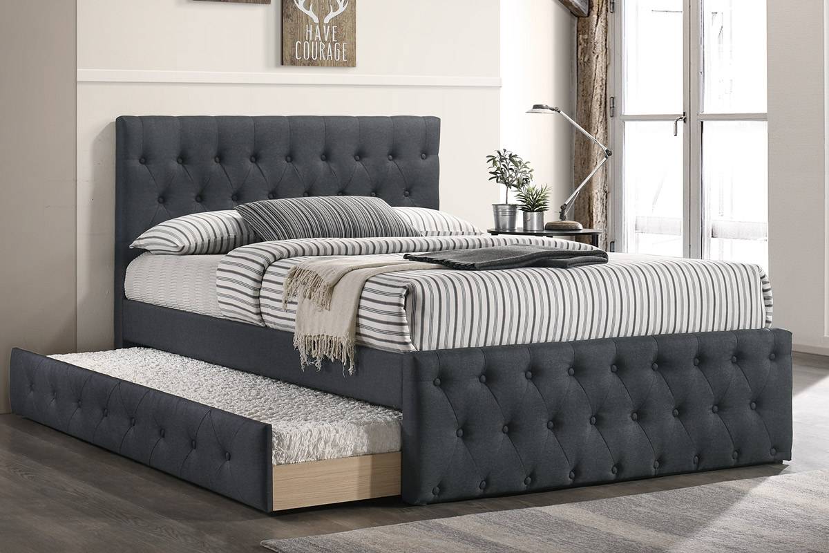 Twin Size Bed w/Trundle Charcoal