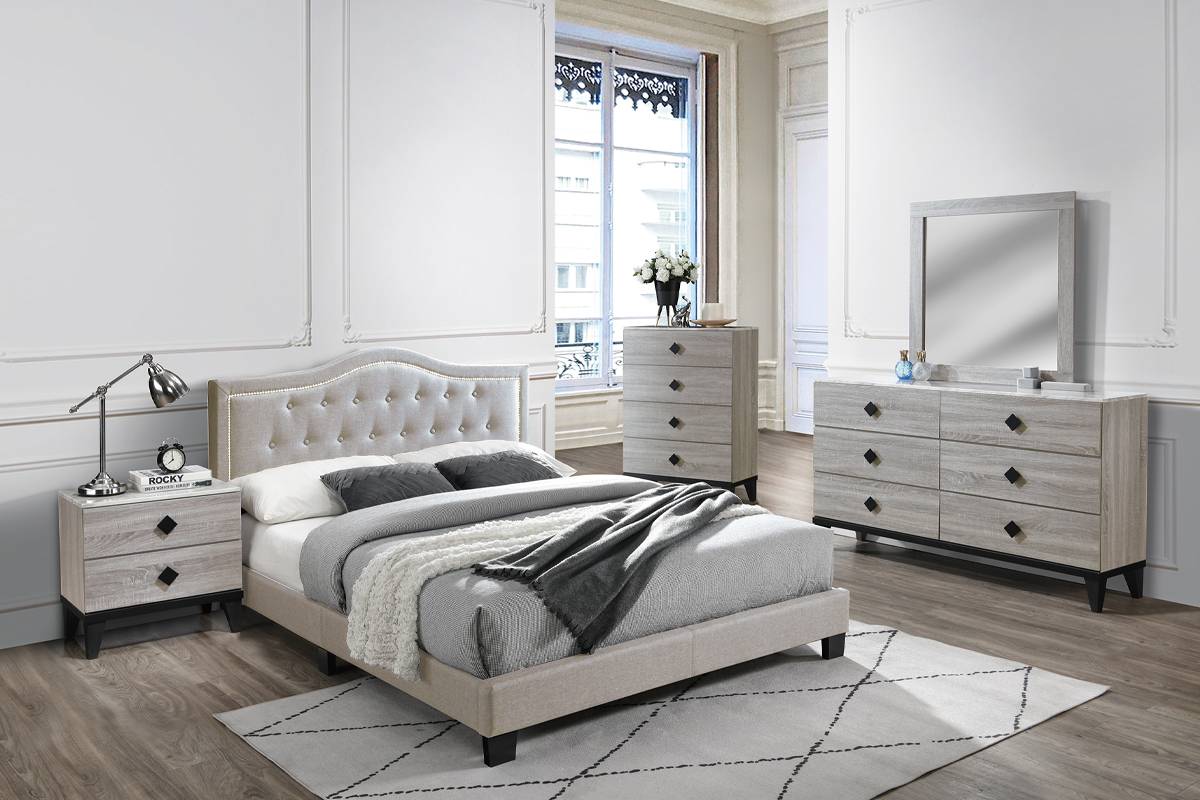 Full Size Bed Light Brown