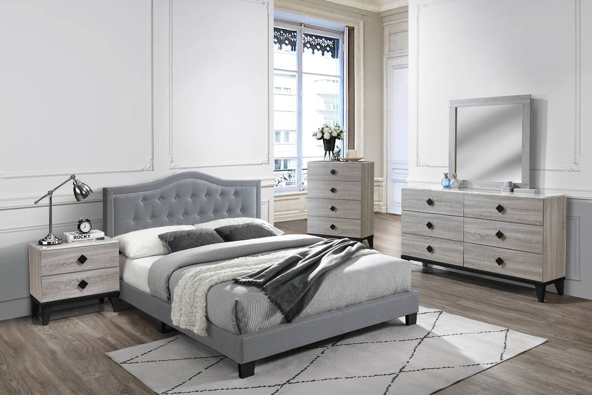 Full Size Bed Grey