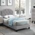 Twin Size Bed Light Grey