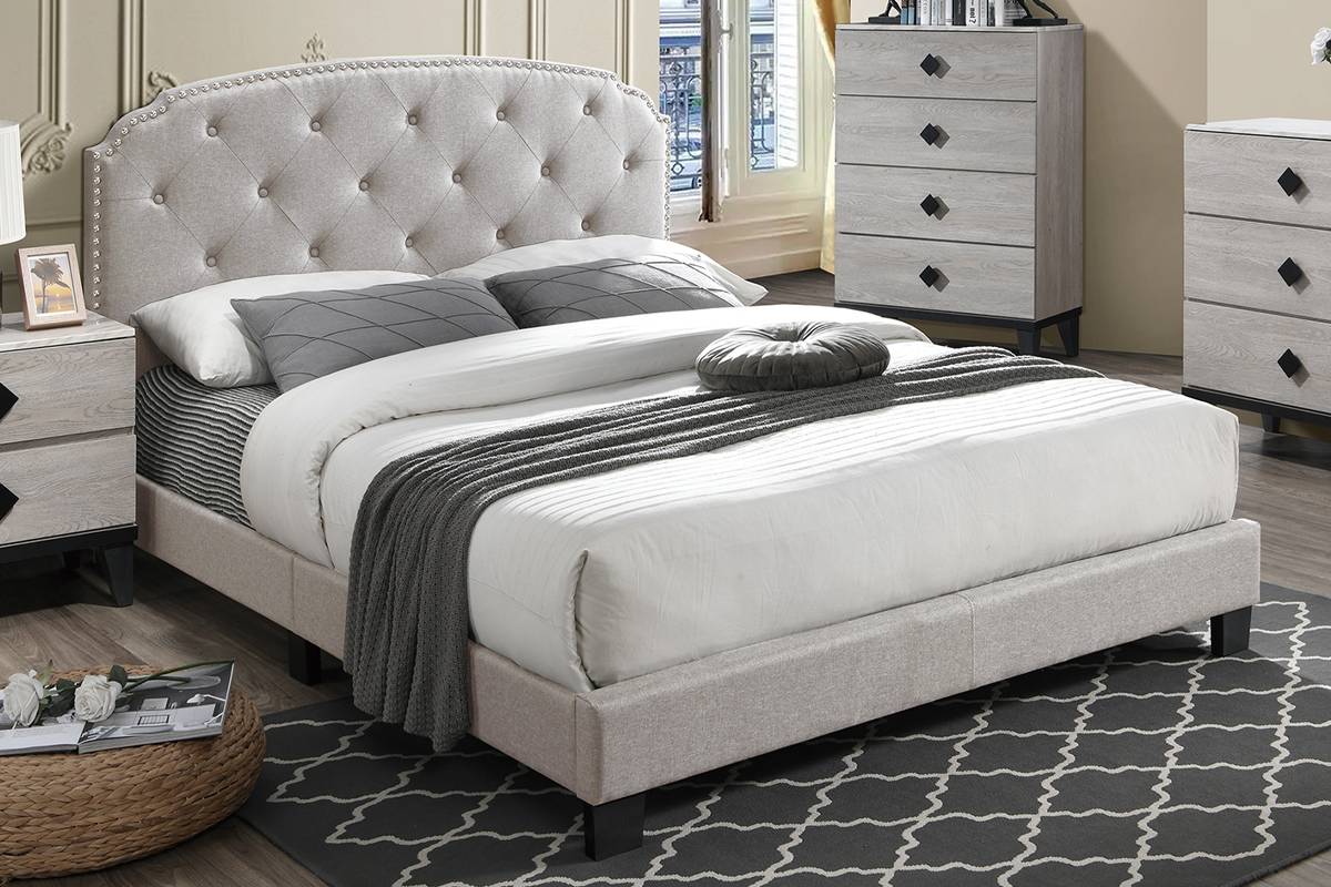Full Size Bed Light Brown