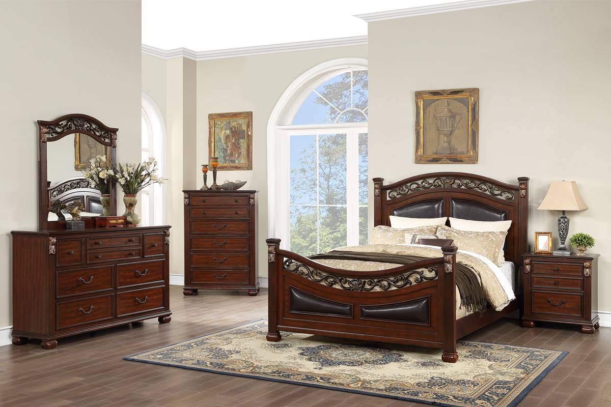 California King Bed Brown
