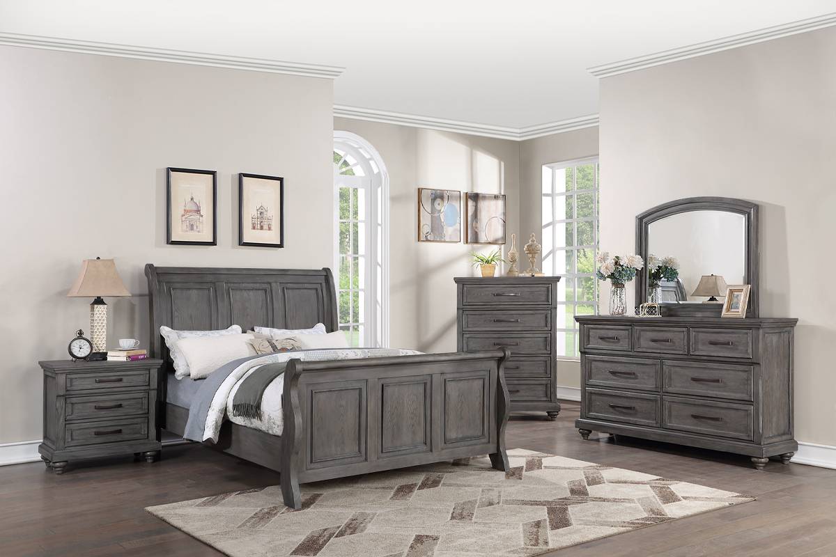 California King Bed Grey