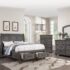 California King Bed Grey w/ 2 Under Bed Drawers