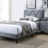 Full Size Bed Grey Adjustable Headboard