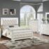 Queen Size Bed Cream Built-In LED Lights