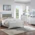 Queen Size Bed Silver Built-In LED Lights