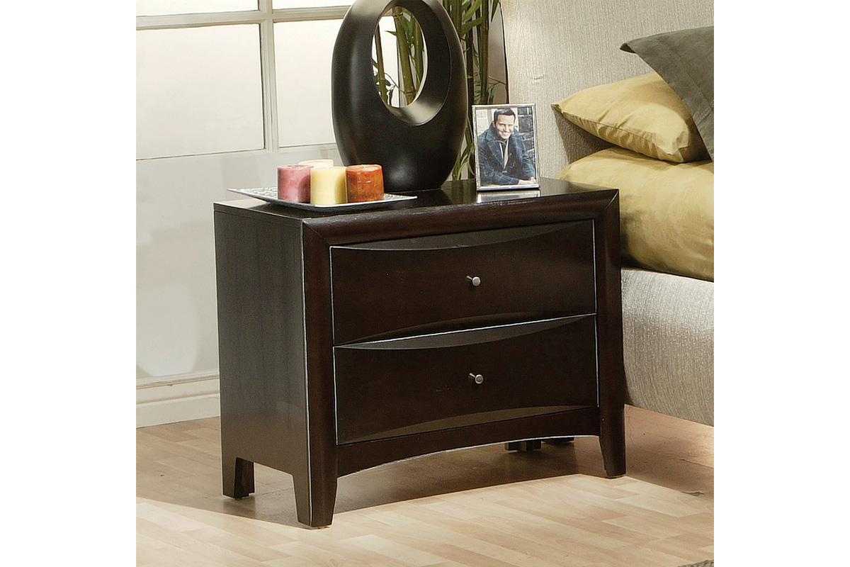 Phoenix 2-Drawer Nightstand Deep Cappuccino