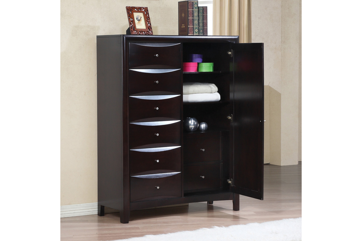 Phoenix 6-Drawer Door Chest Deep Cappuccino