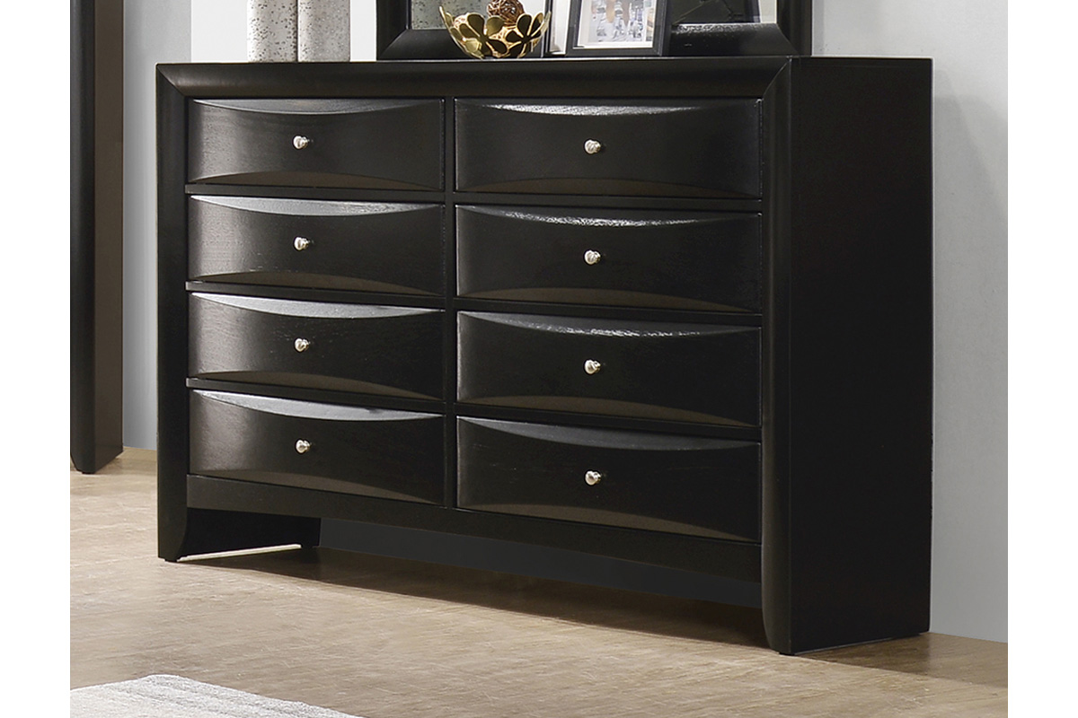 Briana Rectangular 8-Drawer Dresser Black