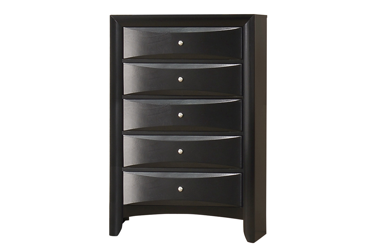 Briana 5-Drawer Chest Black