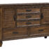 Franco 5-Drawer Dresser With 2 Louvered Doors Burnished Oak