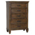 Franco 5-Drawer Chest Burnished Oak