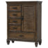 Franco 5-Drawer Door Chest Burnished Oak