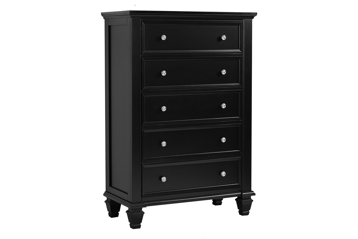 Sandy Beach 5-Drawer Chest Black