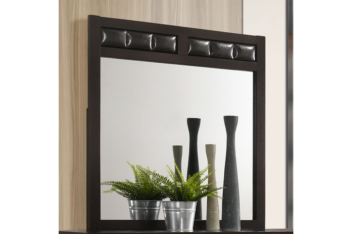 Carlton Upholstered Dresser Mirror Cappuccino