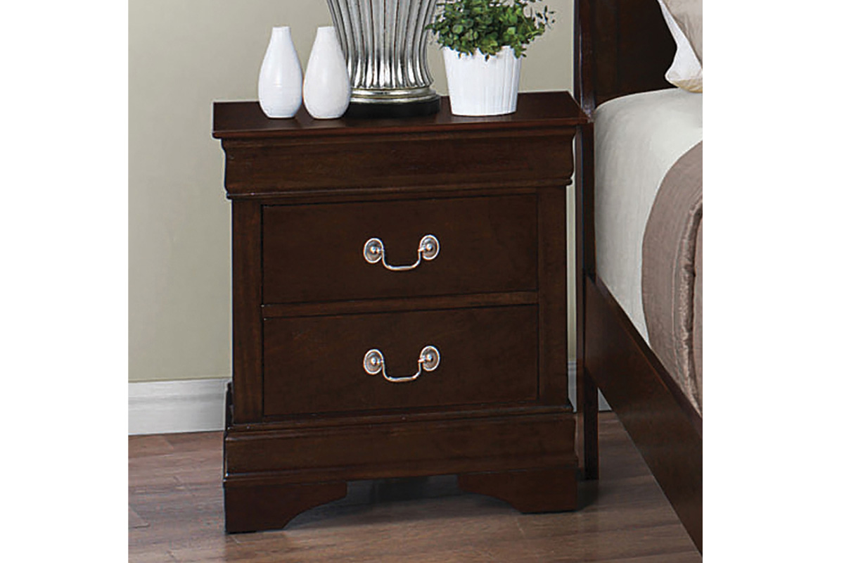 Louis Philippe 2-Drawer Nightstand Cappuccino